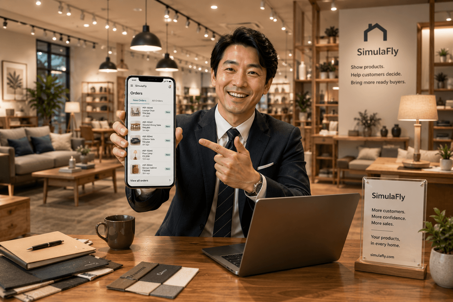 Merchant using SimulaFly